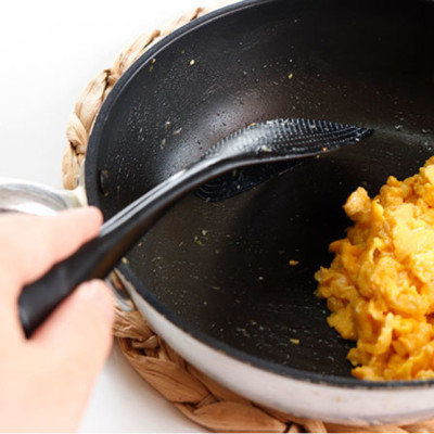 Muôi cơm kháng khuẩn cán dài Echo Metal 25cm màu đen - Nội địa Nhật Bản