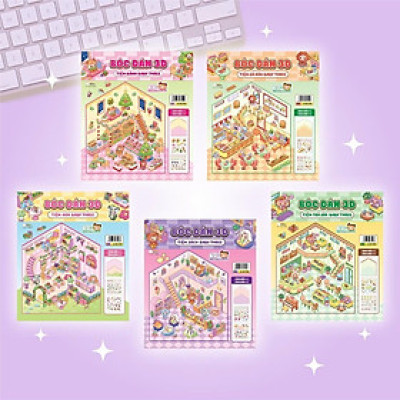 Sách - Bóc Dán 3D Baby Three - Đồ Chơi Bóc Dán 300+ Sticker Cho Bé -  Combo 5 Cuốn - Megabook