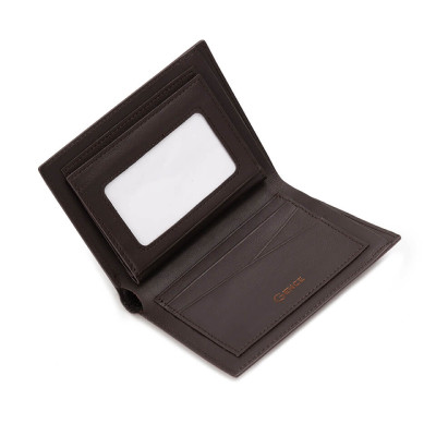 Bóp Da Nam Hàng Hiệu Chính Hãng Ví GENCE C13 Da Bò Cao Cấp Màu Nâu Dáng Dọc