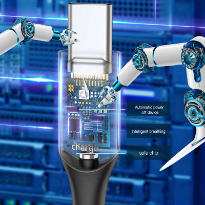 Cáp Type-C tự ngắt Baseus C-shaped Light Intelligent 3A dài 1m - Hàng chính hãng