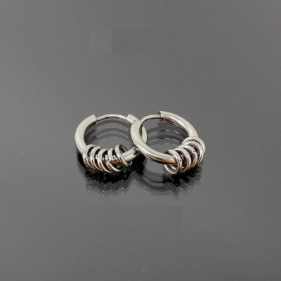 Bông tai nam nữ phối nhiều hình tròn mini phá cách