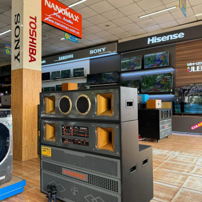 Loa Kéo Bình Bass Đôi Nanomax Pro-218G 3000w Bass 50cm x2 Karaoke Bluetooth. Hàng Chính Hãng