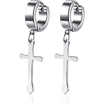 Bông tai thánh giá BT283 - Màu bạc