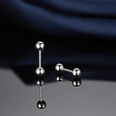 Bông tai chữ I lỗ sụn basic thần thái 1 đôi unisex