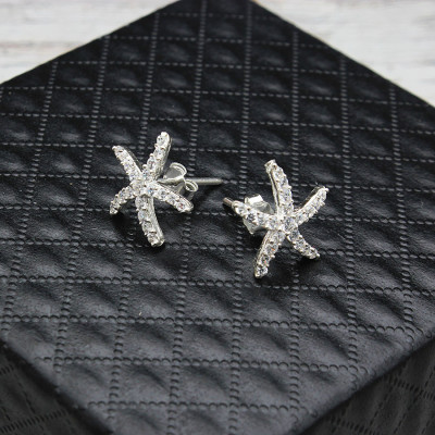 Hoa Tai , Bông Tai Nữ Ngôi Sao Biển Bạc Hiểu Minh HT340X