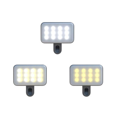 Đèn Kẹp Trợ Ánh Sáng Chụp Ảnh, Quay Phim phụ kiện có kèm dây sạc và 3 chế độ màu sáng - Hàng chính hãng