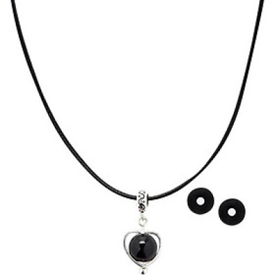 Bộ Bông Tai Và Mặt Dây Chuyền Đá Obsidian Ngọc Quý Gemstones BT5