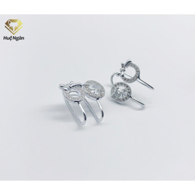 Bông tai bạc Ý 925 Huệ Ngân Bông cài RYEJ140001