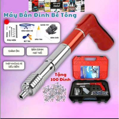 Máy Bắn Đinh Bê Tông , Sắt , Thép Thông Minh Không Cần Điện – Kèm 100 Đinh Cao Cấp, Dễ Dùng