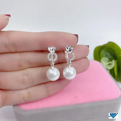 Bông tai bạc nụ đá chốt ren chất liệu bằng bạc s925 MS0705