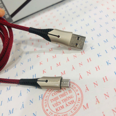 Dây sạc nhanh 3A Hiệu Ham mer ( H-C11-M ), Chân Micro/ V8, Có đèn báo, Kim Ánh bảo hành Hàng chính hãng 12 tháng