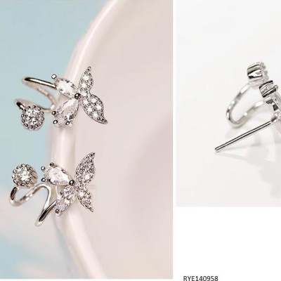 Bông tai bạc nữ trang sức bạc Ý S925 Bạc Xinh Huệ Ngân - Hoa đẹp RYE140958