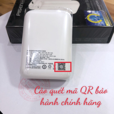 Pin sạc dự phòng Pisen (TS-D304 ) Quick Mini QP20 10000mAh , công suất 20w, nhỏ gọn, Hàng chính hãng bảo hành 2 năm