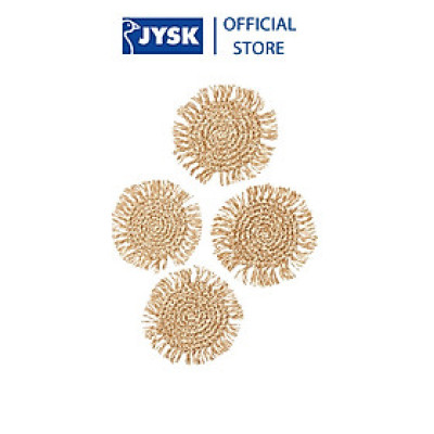 Bộ 4 lót ly | JYSK Lind | sợi giấy | màu tự nhiên | DK12cm