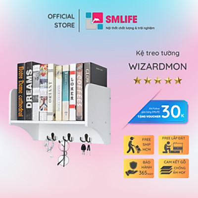 Giá sách treo tường đẹp đơn giản SMLIFE Wizardmon