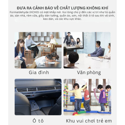 Thiết bị đo chất lượng không khí JMS-16: Màn hình cảm ứng 3,2 inch, đo chính xác TVOC, CO2, PM2.5, PM10, formaldehyde (HCHO), nhiệt độ và độ ẩm; pin lithium 1500mAh, cảnh báo ô nhiễm thời gian thực; kết nối qua app di động tiện lợi - Hàng Nhập Khẩu