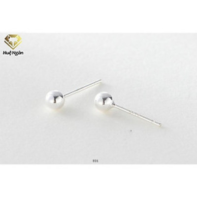 Bông tai bạc 925 Huệ Ngân - Hạt châu E01