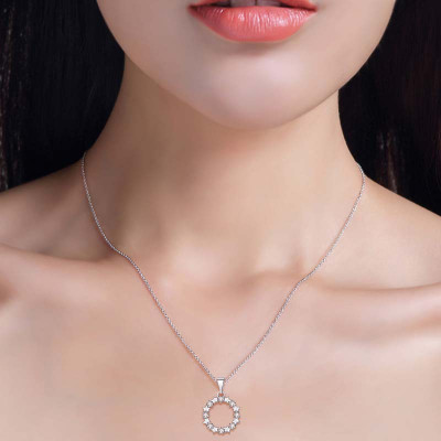 Bộ trang sức nữ 2 món mặt tròn đính đá Huyền thoại biển xanh