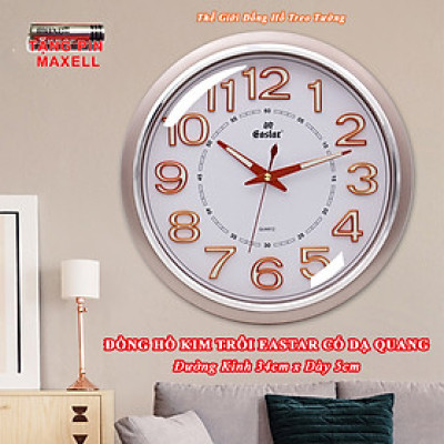 Đồng Hồ Cao Cấp KIM TRÔI EASTAR DẠ QUANG Tròn Cổ Điển - Máy Nhật Kim Trôi Êm ái, Không Gây Tiếng Động - Tặng Pin Maxell - BH 1 Năm