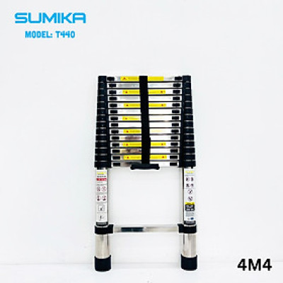 Thang Inox rút gọn SUMIKA T440 - Chiều cao tối đa 4,4m, chiều cao rút gọn 0,9m, tải trọng 300kg