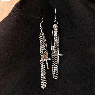 Bông tai xích gấp nhiều lớp hot hit phiên bản xỏ lỗ móc