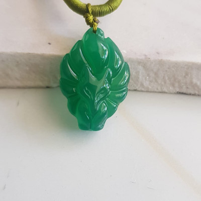 Mặt dây chuyền Hồ ly 9 đuôi hay chín đuôi đá mã não Xanh ngọc tự nhiên tặng kèm dây đeo hợp mệnh Mộc Hỏa Thủy Cao 30mm x ngang20mm x dầy 8mm Công dụng may mắn về mặt tình duyên, quyền lực, giúp nữ chủ nhân luôn xinh đẹp tài trí mang nhiều tài lộc quyến rũ