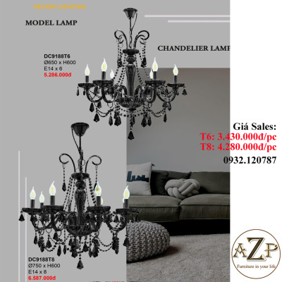 AZP - ĐÈN THẢ TRẦN (TAY) / ĐÈN TRANG TRÍ AZP-TT9188-T18 phong cách Tân Cổ Điển, hàng nhập khẩu AZP