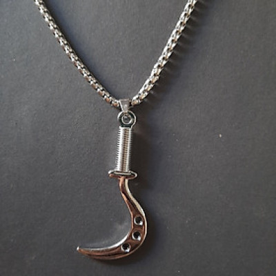 Dây chuyền nam cá tính, mặt hợp kim không gỉ si mạ, dây titan cao cấp rộng 3-4mm, dài 50cm