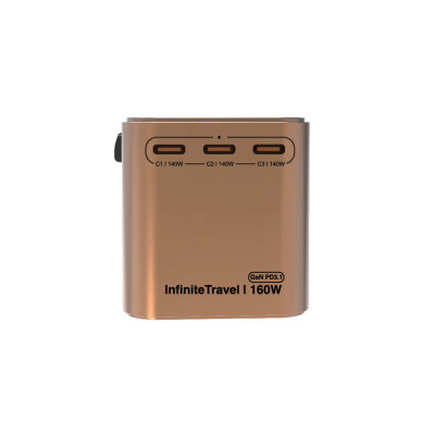 Củ sạc du lịch đa năng PD160W Mazer GaN Infinite IFTravel1160PD có cáp USB C tích hợp - Hàng chính hãng