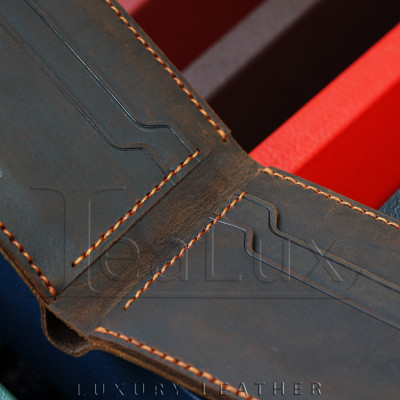 Ví Da Nam Mini Handmade Da Sáp Lealux Mini Handmade 2