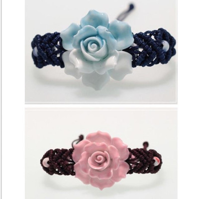 Vòng tay hoa Hồng gốm sứ