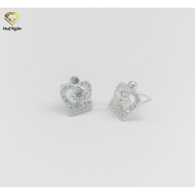 Bông tai bạc Ý 925 Huệ Ngân - Vương miện xinh ED16049