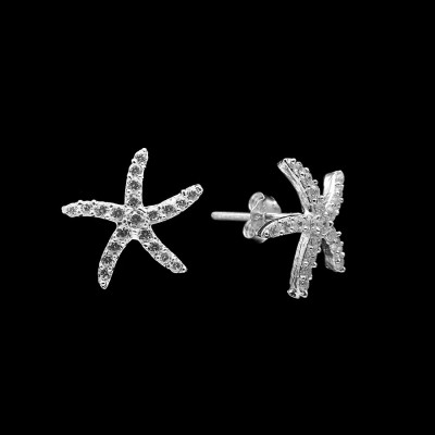 Hoa Tai , Bông Tai Nữ Ngôi Sao Biển Bạc Hiểu Minh HT340X