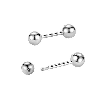 Bông tai chữ I lỗ sụn basic thần thái 1 đôi unisex