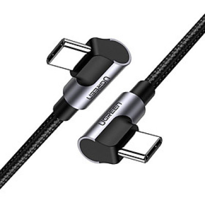 Cáp USB type C ra C 2M 3A 60W 2 đầu bẻ góc phải 90 độ đầu nhôm mạ nickel chống nhiễu Ugreen 70531 US323 Hàng Chính Hãng
