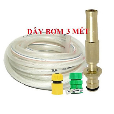 Bộ dây vòi xịt nước rửa xe, tưới cây . tăng áp 3 lần, loại 3m, 5m 206587N cút sập, nối đen, d.vàng