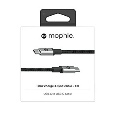 Cáp sạc Mophie USB-C to USB-C 100W, hỗ trợ sạc nhanh - Hàng chính hãng