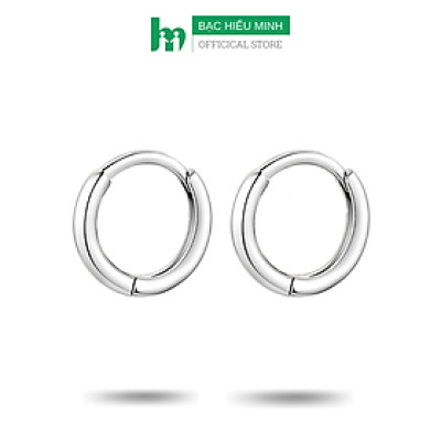 Bông Tai Khuyên Tai Bạc 925 Tròn Trơn BẠC HIỂU MINH HT360