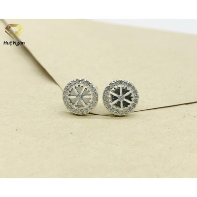 Bông tai bạc Ý 925 Huệ Ngân - Chấm tròn xinh RYE140912