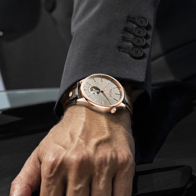 Đồng Hồ Nam Cadisen C8187G Chính Hãng Full Box Chống Nước Kính Chống Xước Dây Da BH 2 Năm Máy Cơ