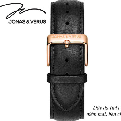 Đồng hồ đeo tay Nam hiệu JONAS & VERUS Y01562-A0.PPBLB, Máy Cơ (Automatic), Kính Sapphire chống trầy xước, Dây da Italy