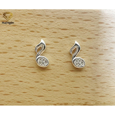 Bông tai bạc ý 925 Huệ Ngân - Nốt nhạc vui YCXR080