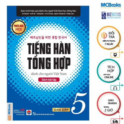 Sách - Tiếng Hàn Tổng Hợp Dành Cho Người Việt Nam - Cao Cấp 5 + 6 - Sách Bài Học Và Bài Tập - Bản Màu - Comobo 4 Cuốn - MCBooks