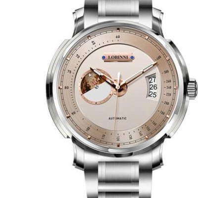 Đồng hồ nam chính hãng LOBINNI L17511-2 Kính chống xước,chống nước 50M,bảo hành 24 tháng,máy cơ Automatic,dây kim loại thép không gỉ 316L,thiết kế đơn giản dễ đeo