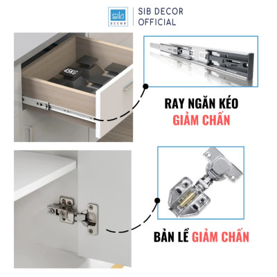 Giường Ngủ Cho Bé Có 4 Ngăn Kéo Đựng Đồ Đa Năng Màu Trắng SIB Decor GN34