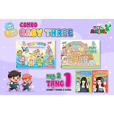 Sách Tô Màu - Baby Three Ở Thế Giới Cổ Tích + Baby Three 12 Con Giáp Ở Vương Quốc Ngọt Ngào - Combo 2 Cuốn - Minh Thắng