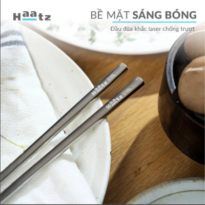 Bộ Đũa inox 10 Đôi Haatz CIM316 - Đũa inox 316L Siêu Bền, An Toàn Cho Sức Khoẻ, Bảo Hành 24 Tháng
