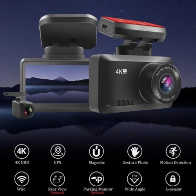 Camera hành trình ô tô thương hiệu cao cấp Phisung 4K, Wifi, 2.45 inch - Mã: G3 - Hàng Nhập Khẩu 