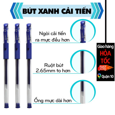 Bút Bi Ruột Bút Bút Mực Bút Viết 0.5mm Xanh Giao Hỏa Tốc Văn Phòng Legaxi Tặng kèm Miếng Dán Giảm Đau