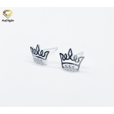 Bông tai bạc Ý 925 Huệ Ngân - Vương miện xinh RYE140846